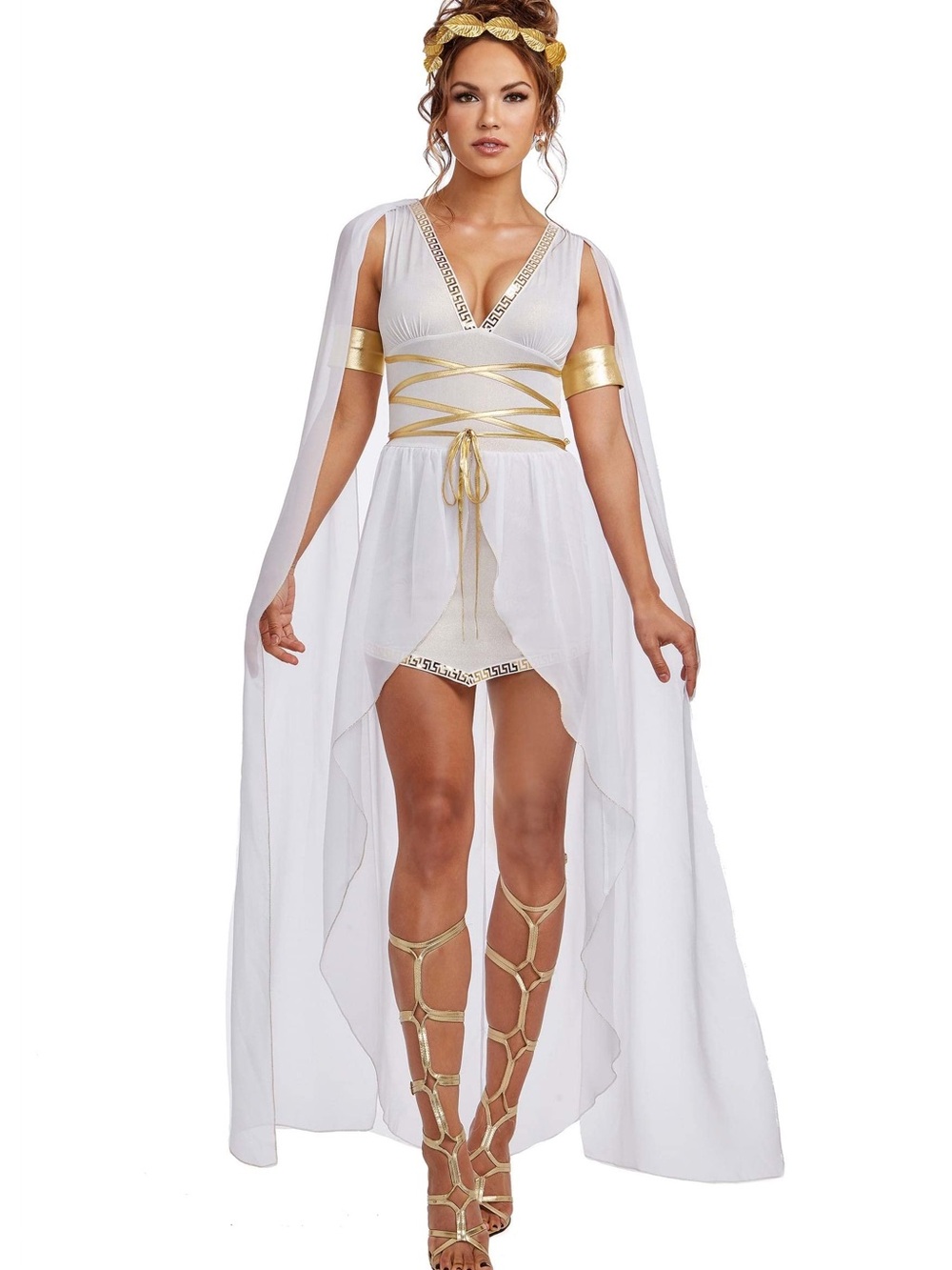 Dreamgirl Venus Costume Women’s Size S White Halloween Cosplay Dress Arm Bands